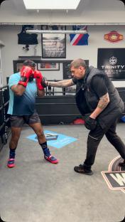 Boxing training session.
