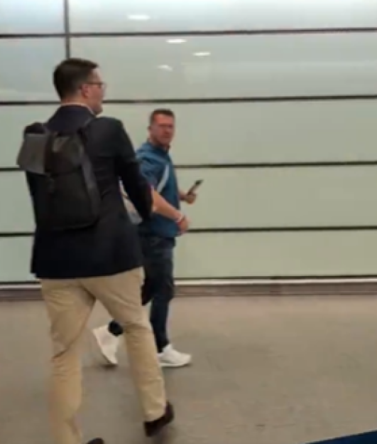 Tommy Robinson LEAVES UK hours after being filmed next to unconscious man at St Pancras Station – as cops hunt him