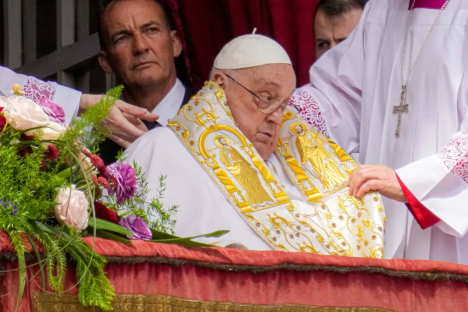 Pope Francis at an outdoor event.