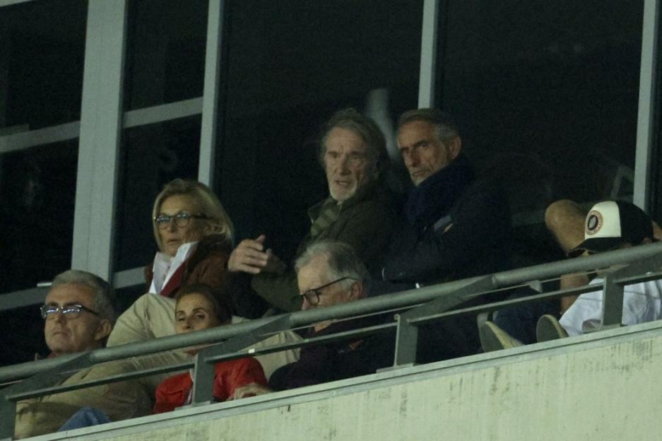 NICE, FRANCE - SEPTEMBER 24: Sir Jim Ratcliffe owner of OGC Nice and co owner of Manchester United in the stand during the UEFA Europa League 2025/26 League Phase MD1 match between OGC Nice and AS Roma at Grand Stade de Nice on September 24, 2025 in Nice, France. (Photo by Neal Simpson/Sportsphoto/Allstar via Getty Images)