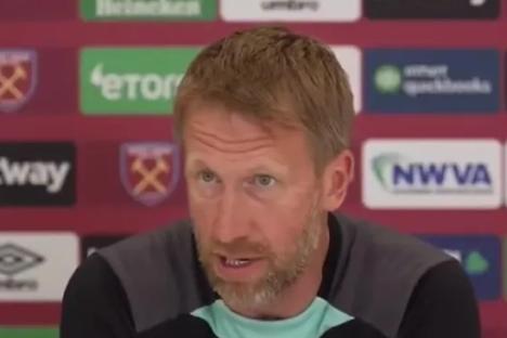Moment Graham Potter ‘loses entire West Ham fanbase in 20 seconds’ with shocking Tottenham comments