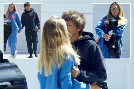 Zara McDermott and Louis Tomlinson kiss for the first time in public as she leaves his Malibu home after night together