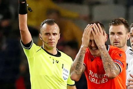 An image collage containing 1 images, Image 1 shows Referee showing a soccer player a yellow card