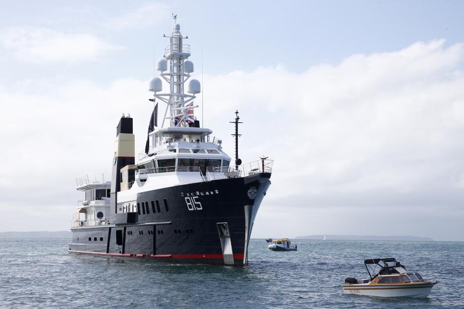 The Sherpa superyacht, owned by Jim Ratcliffe of Ineos Team UK.