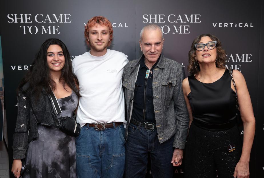 Ronan Day-Lewis, Daniel Day-Lewis, Rebecca Miller, and a guest at the "She Came To Me" New York screening.