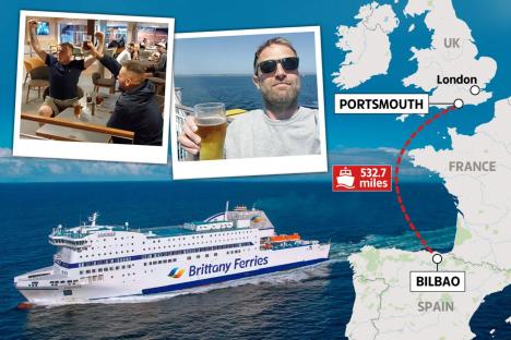 Man Utd, Spurs and ARSENAL fans take epic 32-hour ‘bucket list’ ferry trip to Bilbao for Europa League final