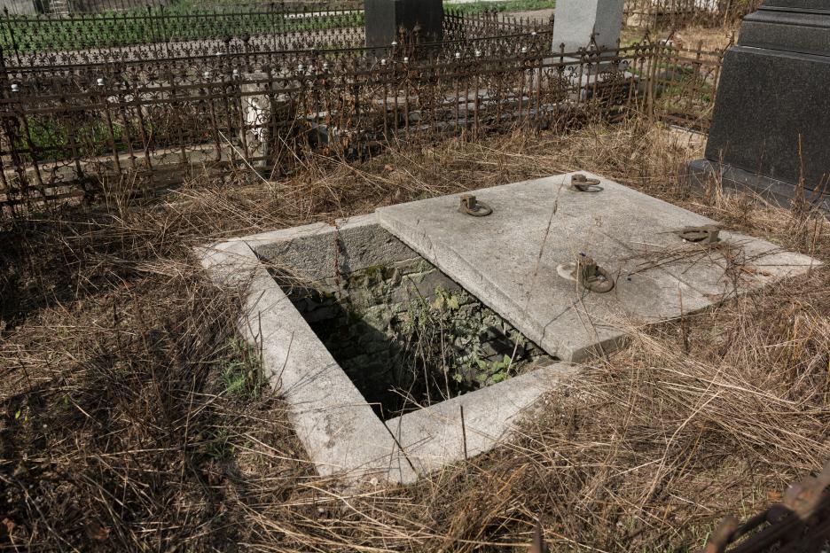 Open grave in a cemetery.