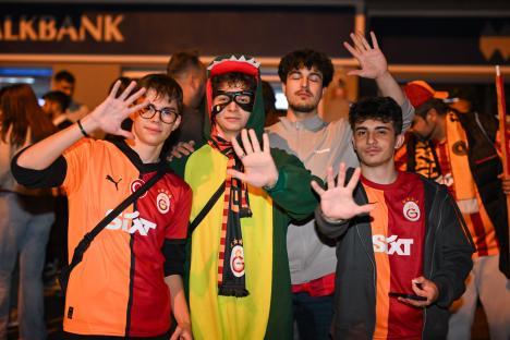 Galatasaray fans celebrating their team's championship.