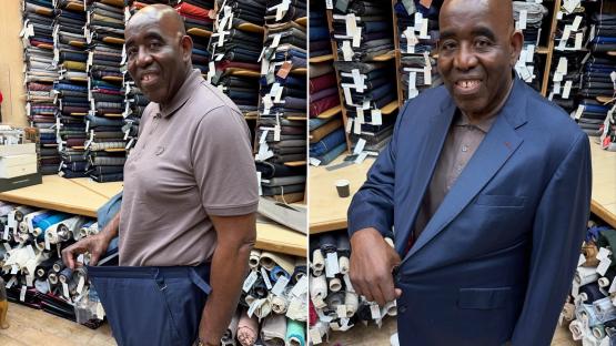 Arsenal Fan TV host Robbie shows off amazing weight loss from ‘nature’s ozempic’ as he gets Thierry Henry suit altered