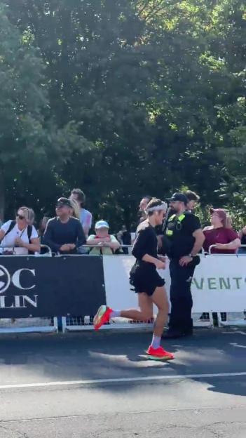 Harry Styles running the Berlin Marathon.