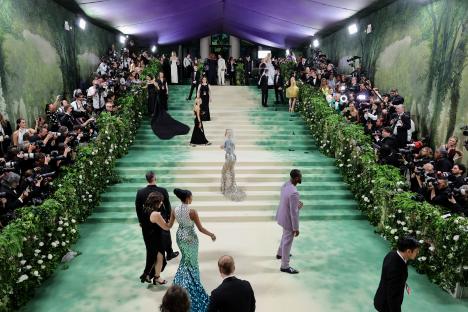 The Met Gala 2024: Celebrities arriving on the green carpet.