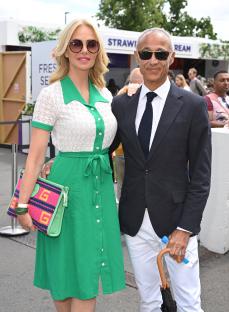 Amanda Cronin and Andrew Ridgeley at Wimbledon.