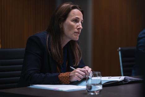 Helen Behan as Dr. Norma Callahan in the ITV drama, *Malpractice*.