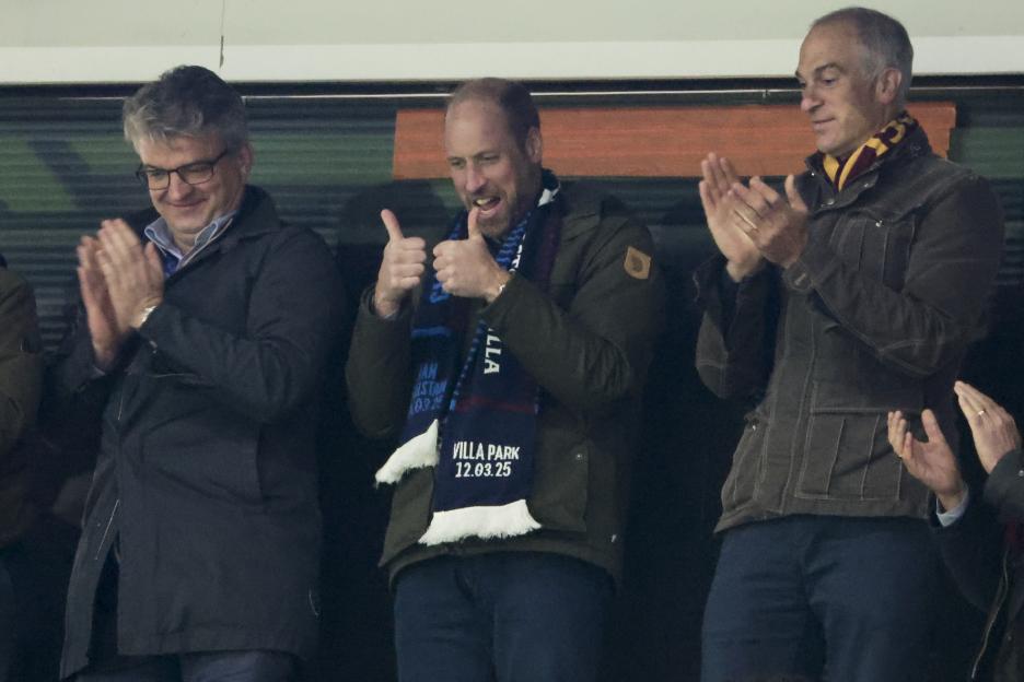 Prince William and friends at an Aston Villa soccer match.