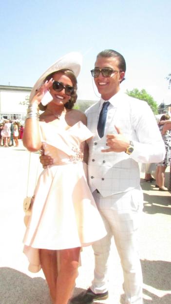 Venezuela with her fiancé Noah Price at Ascot