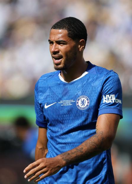 Levi Colwill of Chelsea in a blue jersey.