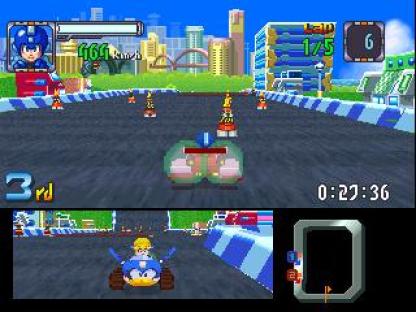 Mega Man: Battle & Chase gameplay screenshot.