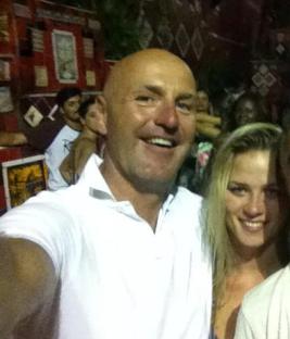 Graham King and Lolita Lace at a restaurant.