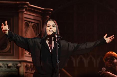 Jessie J performing at Union Chapel in London.