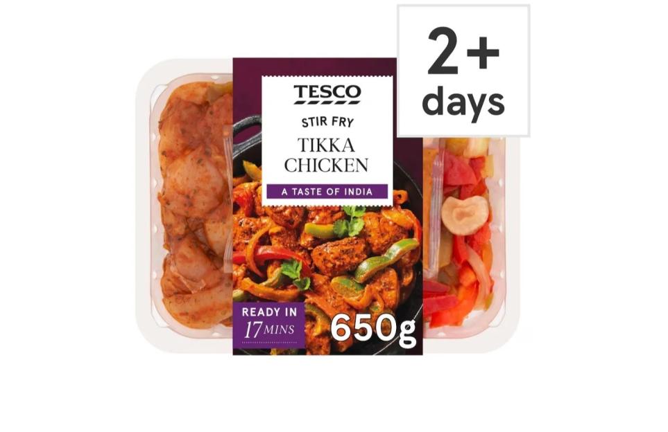 Tesco Tikka Chicken stir-fry (650g) ready in 17 minutes. Recalled.