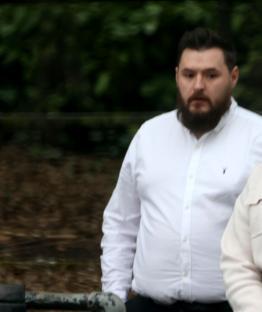 Dale Groves outside Newport Crown Court on trial for death by dangerous driving.