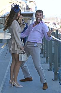 Ekin Su and Curtis Pritchard at the Aintree Grand National Festival.