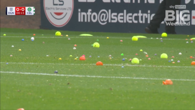 Celtic Fans Disrupt Game Against Dundee, Hurling Balls and Oranges in Protest Against Board Decisions