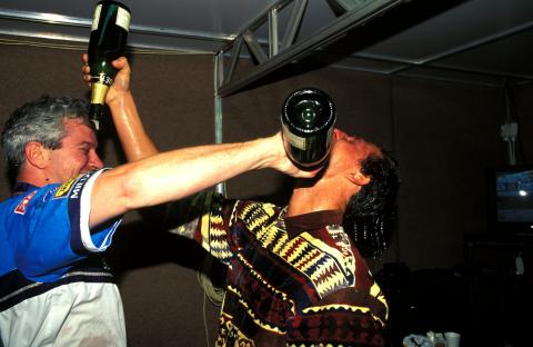 Inside wild 90s F1 parties from driver downing so much vodka ‘he almost died’ to Schumacher tearing his shirt off