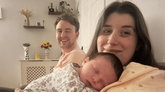 New mum flies box of dirt to Scotland from gran’s garden so baby’s first steps are ‘in Ireland’