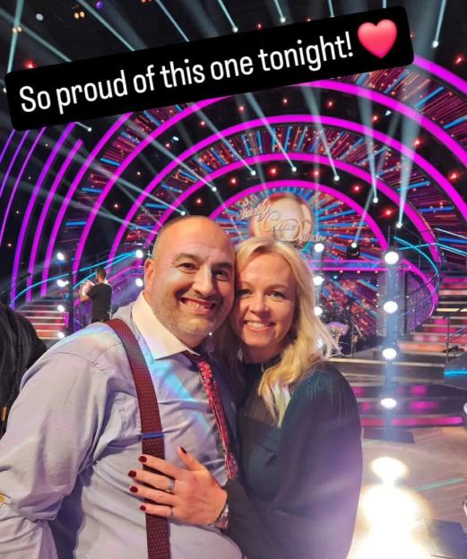 Photo of Wynne Evans and Liz Brookes backstage at Strictly Come Dancing.