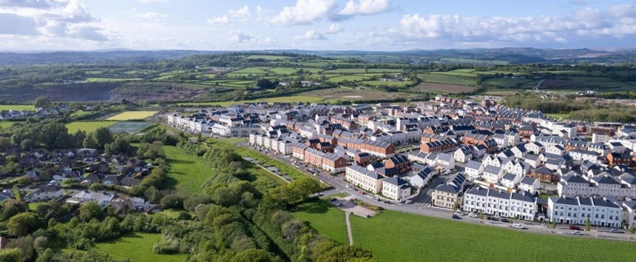 Aerial view of Sherford.