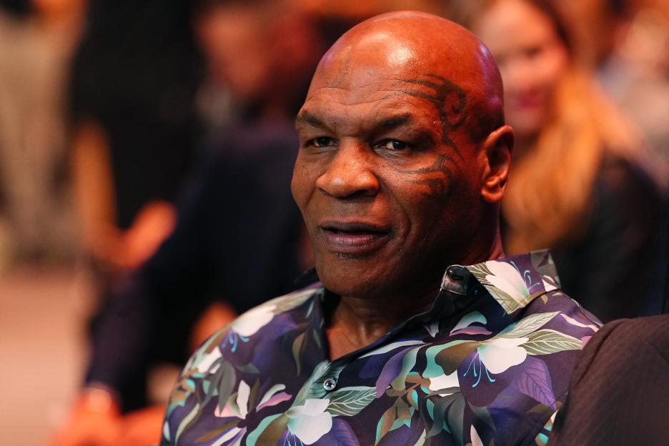 Mike Tyson at a boxing event.