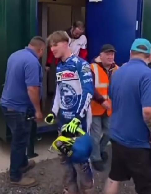 Speedway Star's Hilarious Toilet Mishap: Worker Uses Crowbar to Rescue Him!