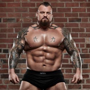 Eddie Hall, strongman, shirtless, tattoos.