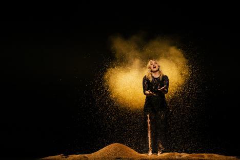 Louane, a French singer, performing at the Eurovision Song Contest.