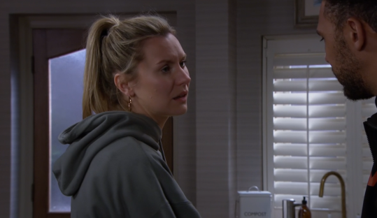 Dawn Taylor and Billy Fletcher in a tense scene.