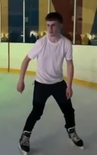 Photo of Brandon, 15, ice skating.