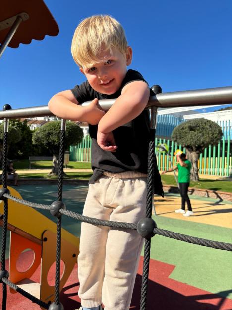 Missing Brit boy Oliver Pugh on a playground.