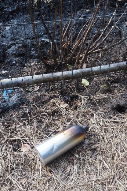 Metal flash, believed to be the cause of the fire, at a student accommodation block.