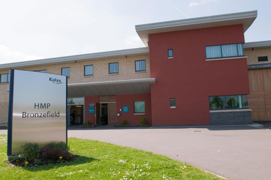 HMP Bronzefield gate.