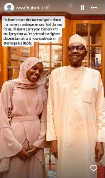 I'm heartbroken: Late Buhari's daughter, Noor, pens emotional tribute to father 3