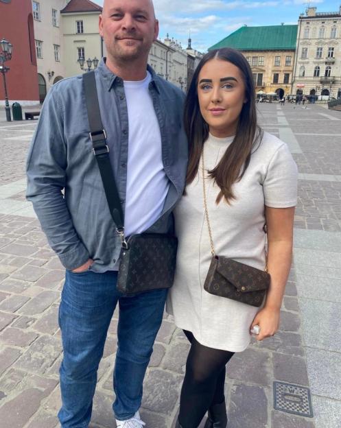 Jonny Mitchell and Abi McMahon standing in a square.
