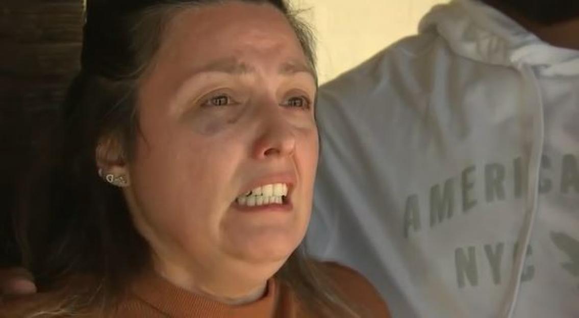 Upset woman crying.