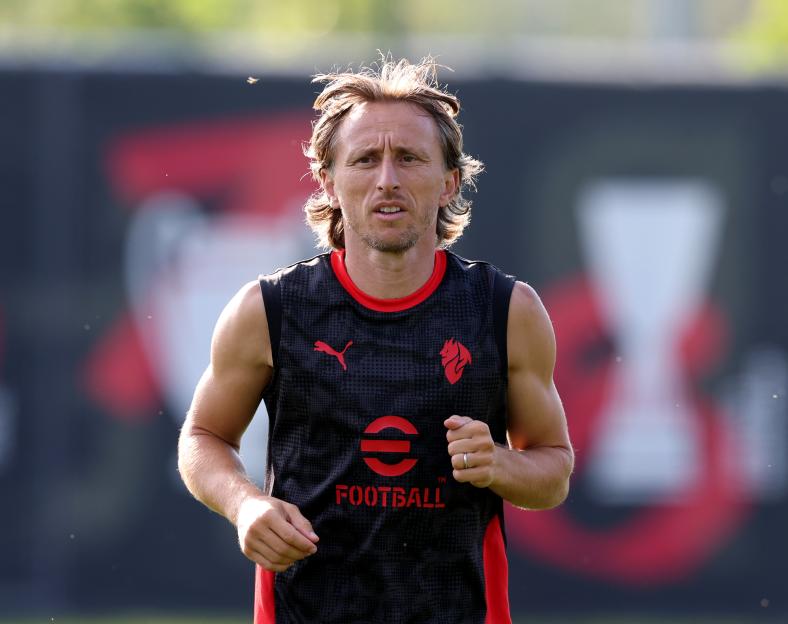 Luka Modric of AC Milan in training.