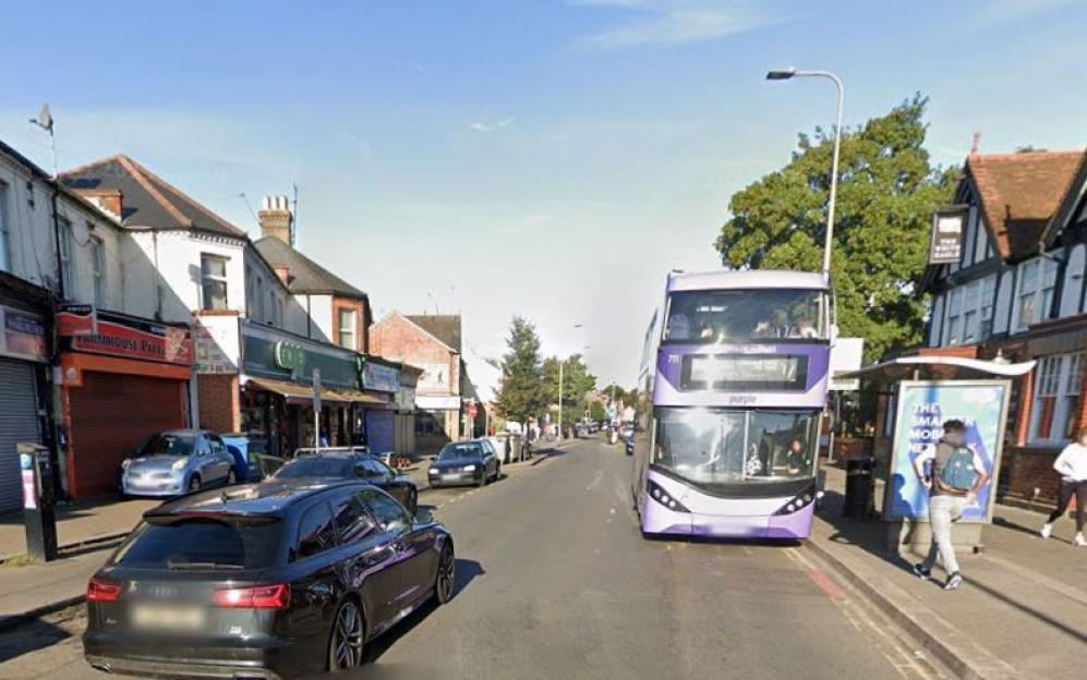 Bus stop on Oxford Road in West Village, Tesco.
