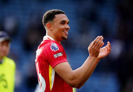 Trent Alexander-Arnold of Liverpool applauding.