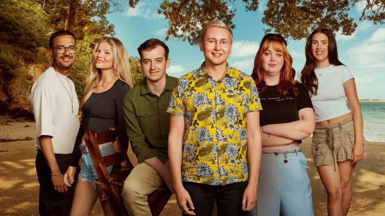 Promotional photo of the cast of the Channel 4 Virgin Islands series.