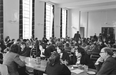 Black and white photo of students with haemophilia at Treloar College in Alton, Hampshire.