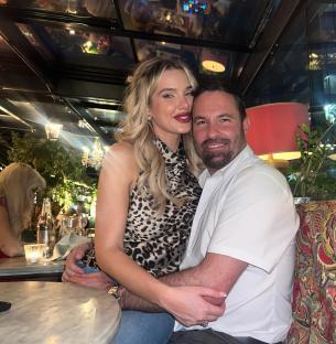 Helen Flanagan and Robbie Talbot at a restaurant.