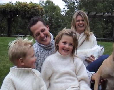 Michael Schumacher's family in a home video.